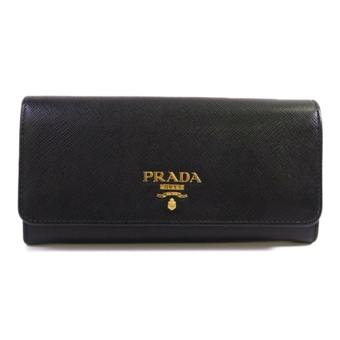 PRADA Saffiano皮革Long Wallet金扣長錢包