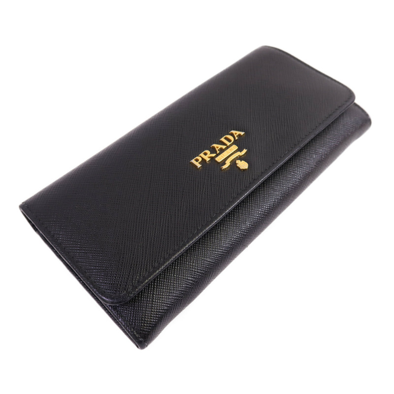 PRADA Saffiano皮革Long Wallet金扣長錢包-2