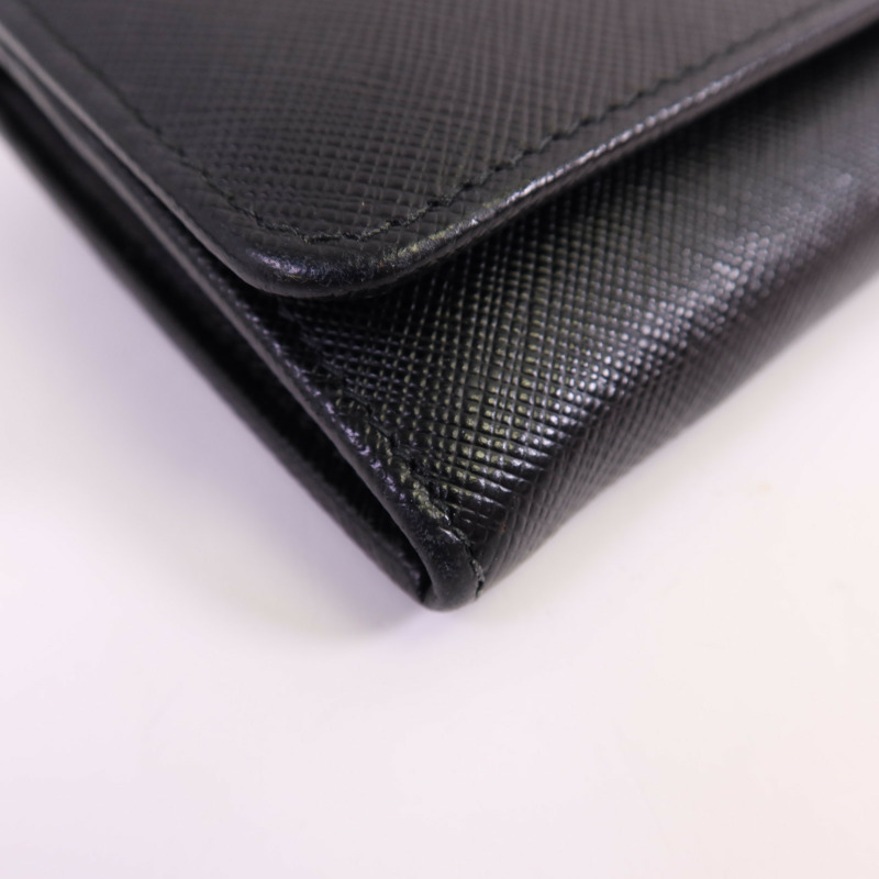 PRADA Saffiano皮革Long Wallet金扣長錢包-4