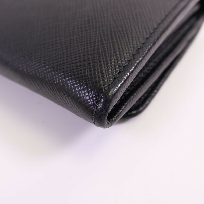 PRADA Saffiano皮革Long Wallet金扣長錢包-7