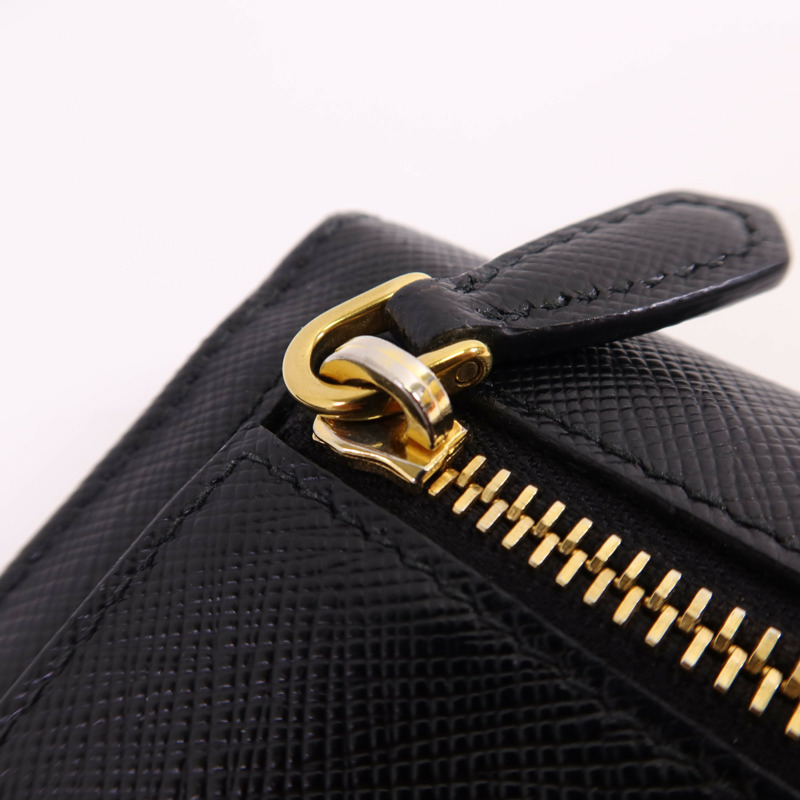 PRADA Saffiano皮革Long Wallet金扣長錢包-8