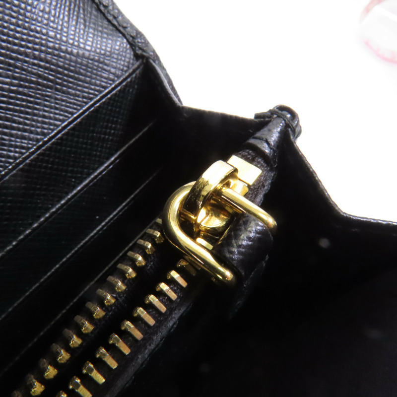 PRADA Saffiano皮革Long Wallet金扣長錢包-11