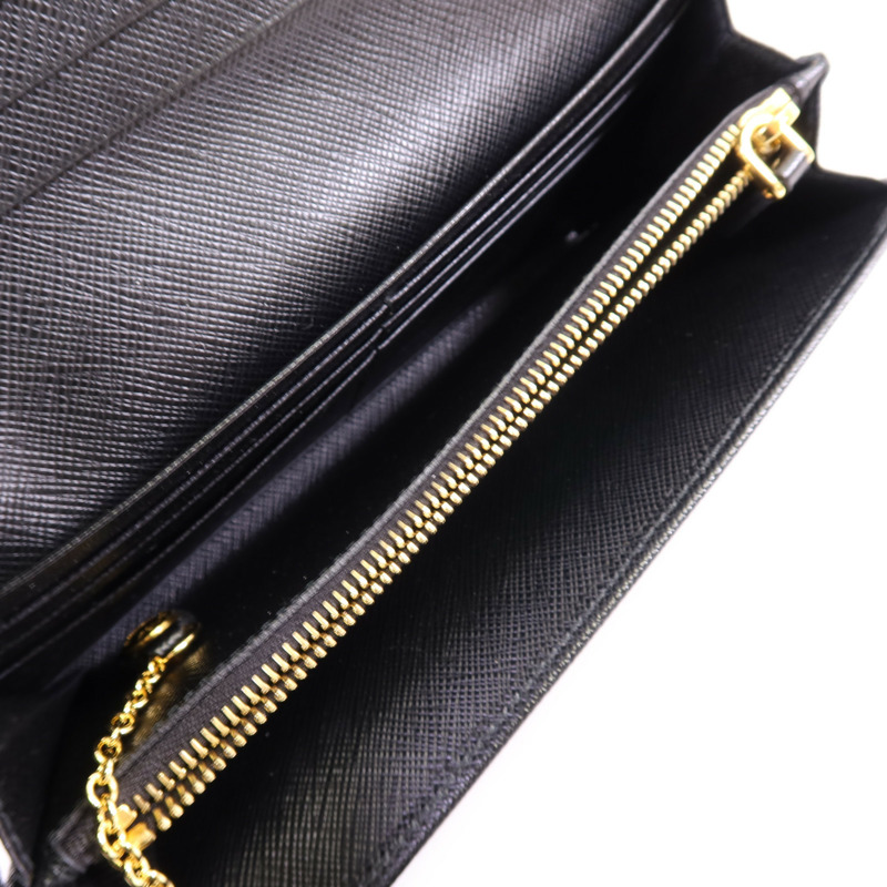 PRADA Saffiano皮革Long Wallet金扣長錢包-12