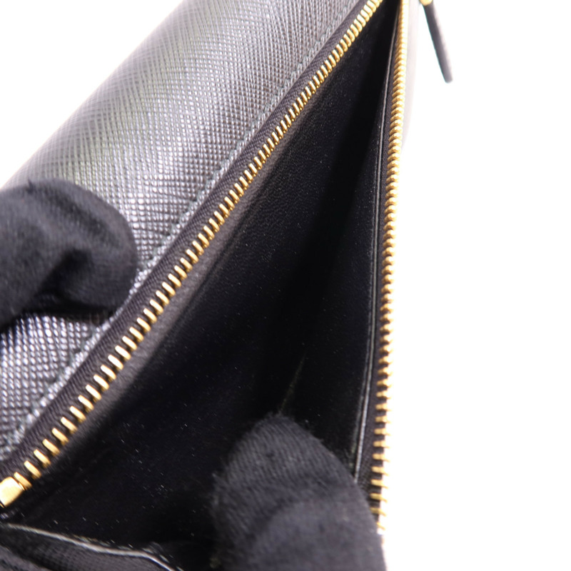 PRADA Saffiano皮革Long Wallet金扣長錢包-13