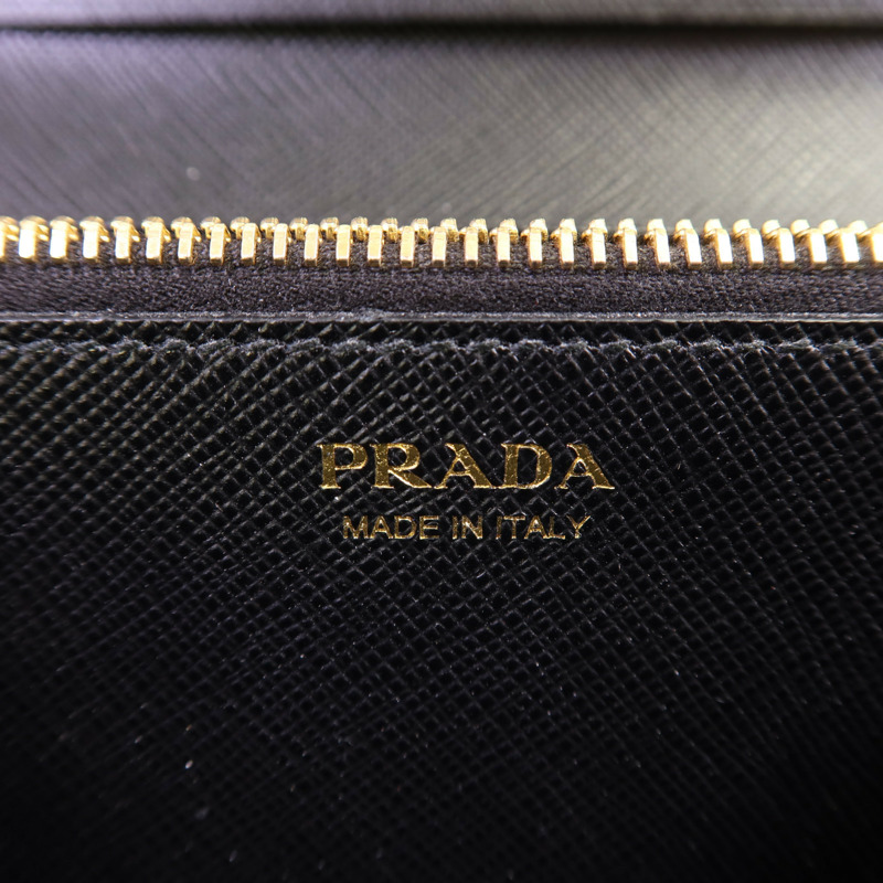 PRADA Saffiano皮革Long Wallet金扣長錢包-14