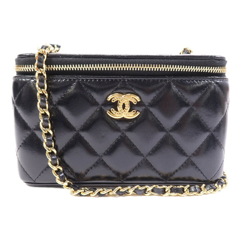 CHANEL 皮革Vanity Case金扣鏈帶肩背袋