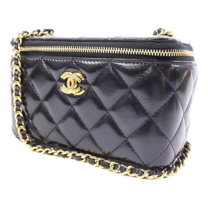 CHANEL 皮革Vanity Case金扣鏈帶肩背袋-2