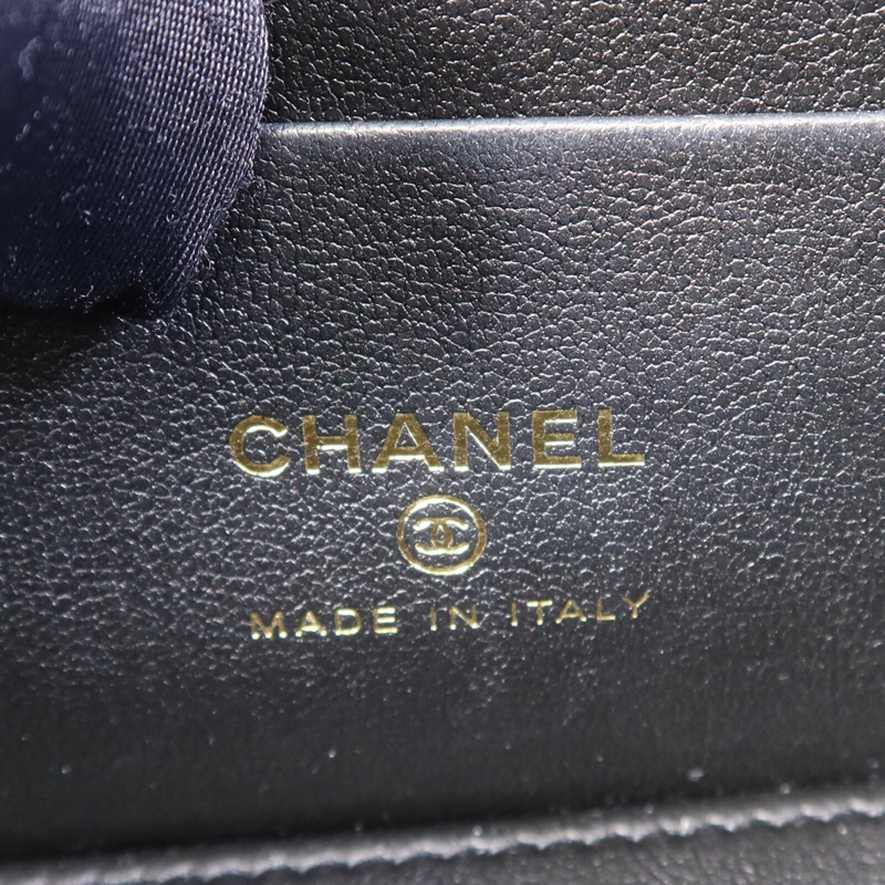 CHANEL 皮革Vanity Case金扣鏈帶肩背袋-5