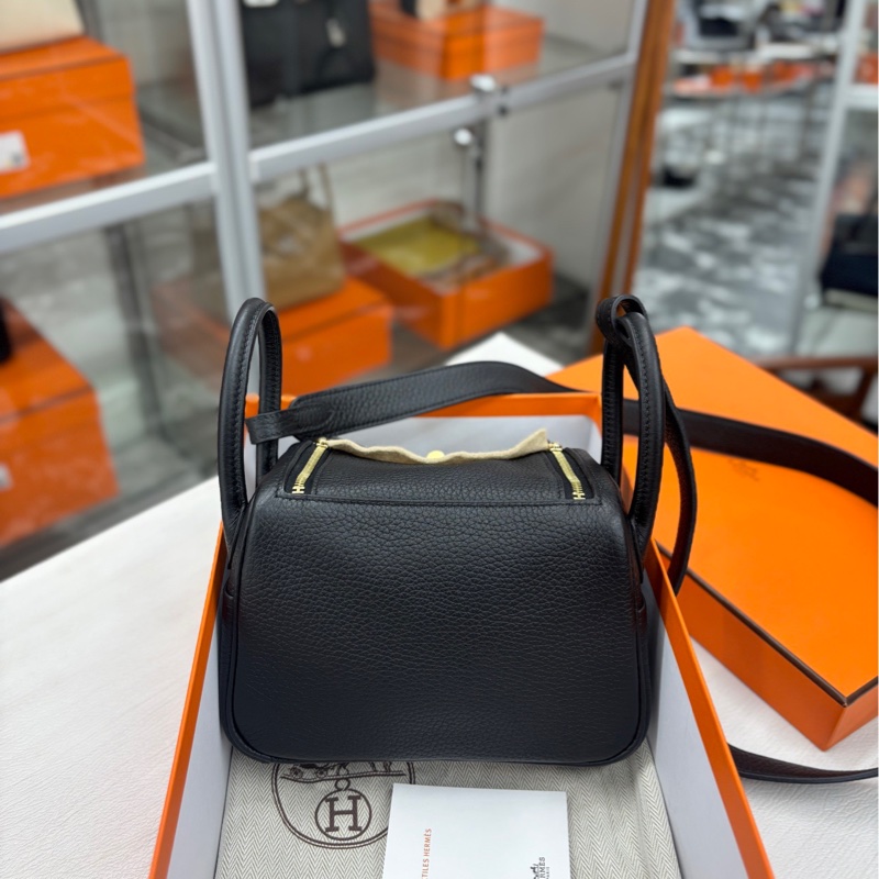 【99新】 Hermes 黑金mini lindyB刻 tc  迷你手提單肩斜挎包-3