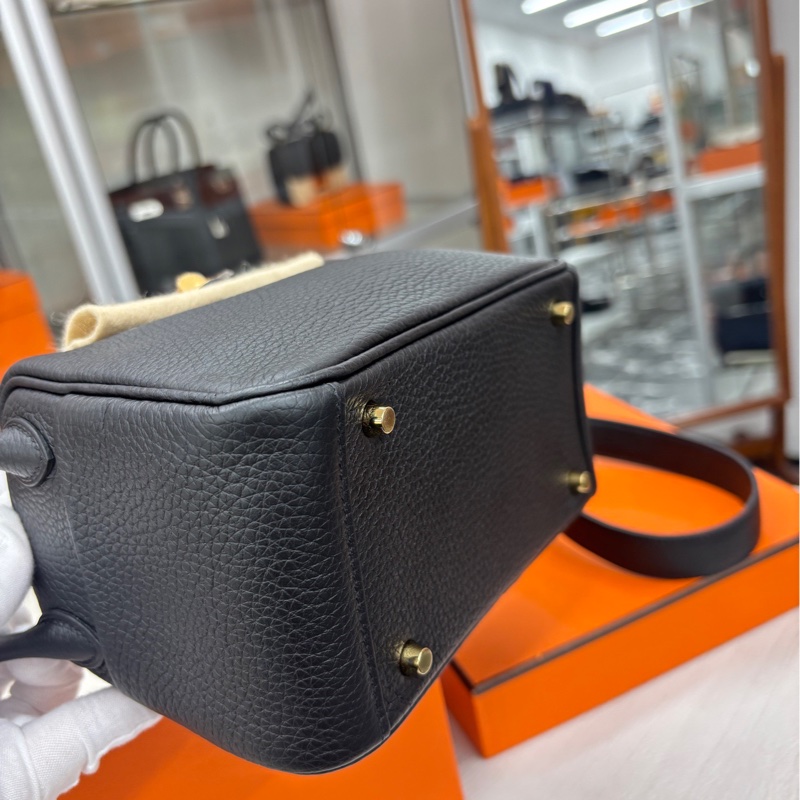【99新】 Hermes 黑金mini lindyB刻 tc  迷你手提單肩斜挎包-6