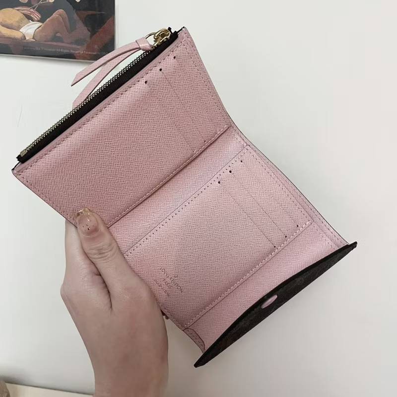 Louis Vuitton 老花粉色短夾-2