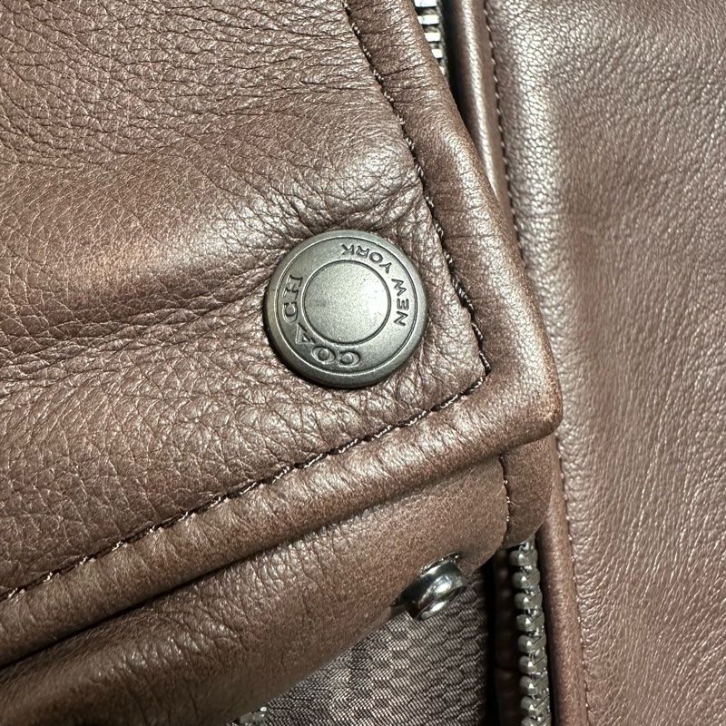 Coach蔻驰小牛皮机车皮衣-6