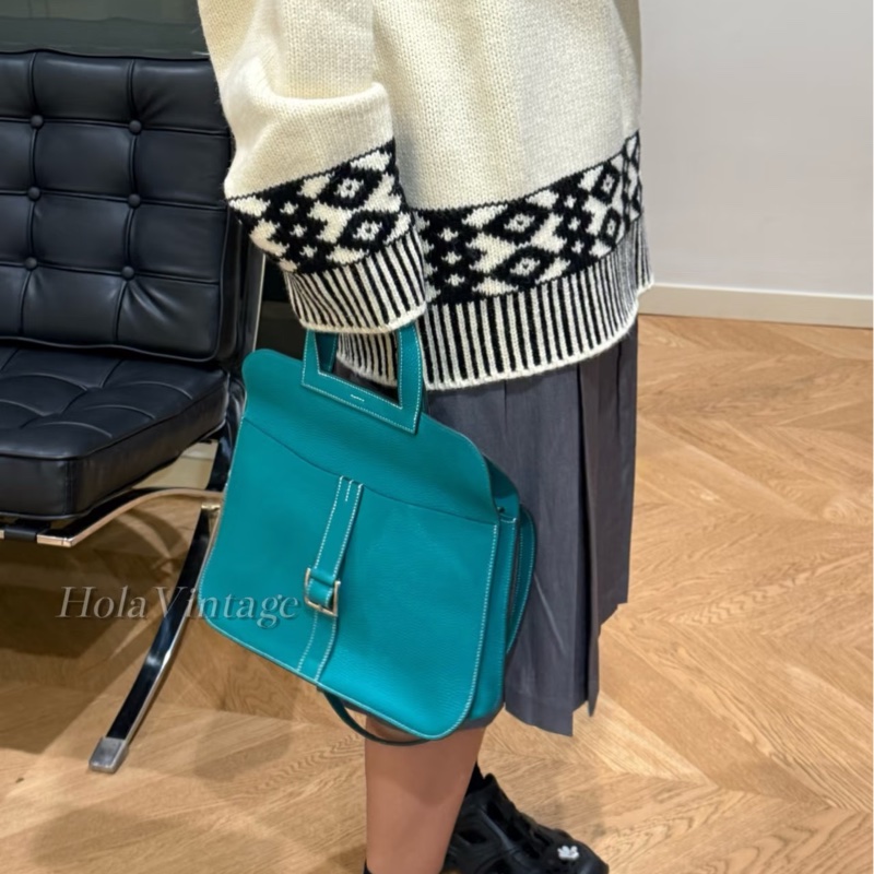 Hermers 維羅納綠T/C皮金釦Halzan31五用包-2