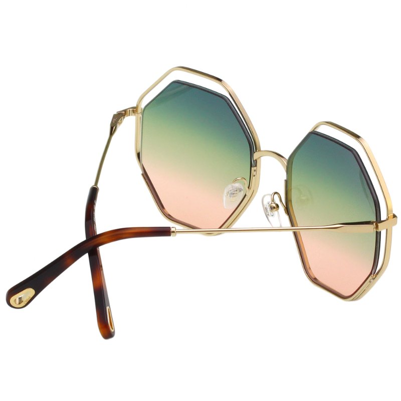 CHLOE造型太陽眼鏡 六角框(琥珀色)-3