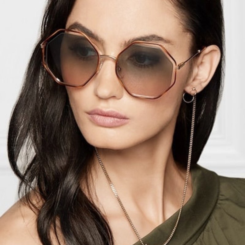 CHLOE造型太陽眼鏡 六角框(琥珀色)-5