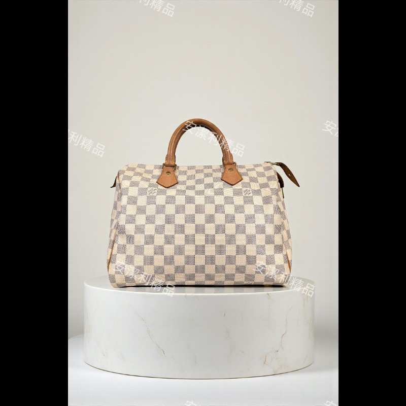 莉亞精品♡LV 白棋盤格speedy30 二手美包-0
