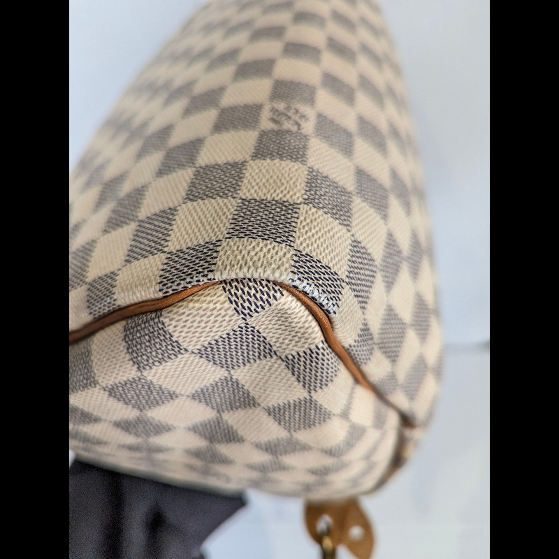 莉亞精品♡LV 白棋盤格speedy30 二手美包-10