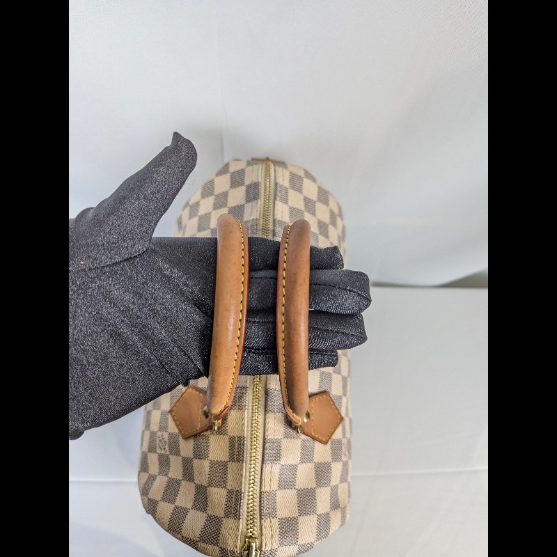 莉亞精品♡LV 白棋盤格speedy30 二手美包-11