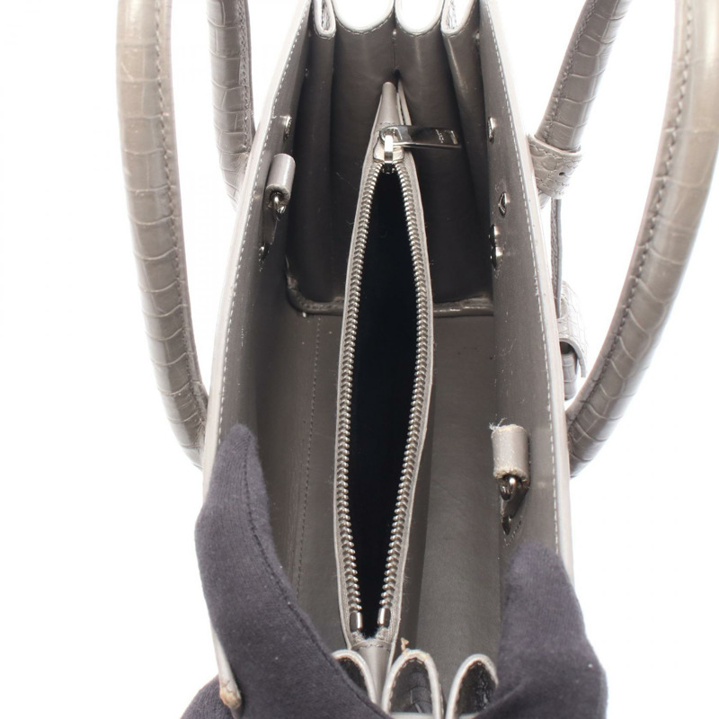 SAINT LAURENT PARIS Sac De Jour Baby 單肩手提包 421863 皮革 灰色 二手-2