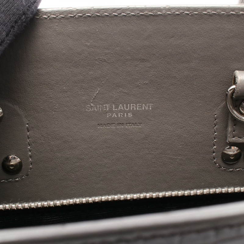SAINT LAURENT PARIS Sac De Jour Baby 單肩手提包 421863 皮革 灰色 二手-3