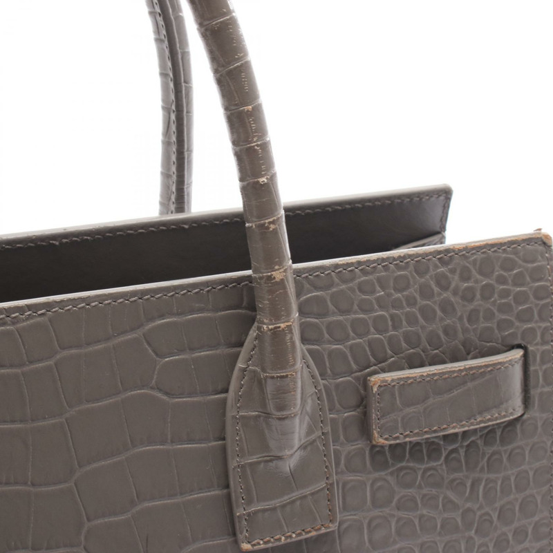 SAINT LAURENT PARIS Sac De Jour Baby 單肩手提包 421863 皮革 灰色 二手-5