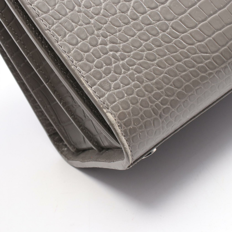 SAINT LAURENT PARIS Sac De Jour Baby 單肩手提包 421863 皮革 灰色 二手-6