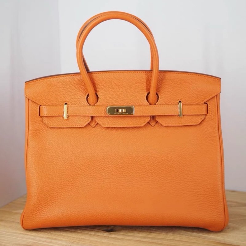愛馬仕BIRKIN35愛馬仕橙金扣框O刻 TOGO-0