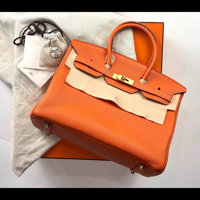 愛馬仕BIRKIN35愛馬仕橙金扣框O刻 TOGO-5