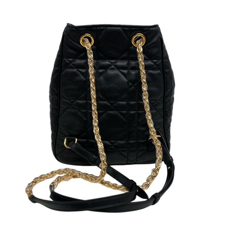 ［N387］Dior 迪奧 Montaigne Matelassé 中號 黑色 通用款 雙肩包 后背包 羊皮 金扣-1