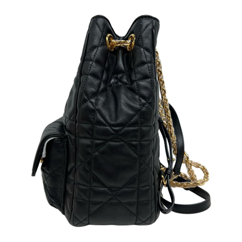 ［N387］Dior 迪奧 Montaigne Matelassé 中號 黑色 通用款 雙肩包 后背包 羊皮 金扣-2