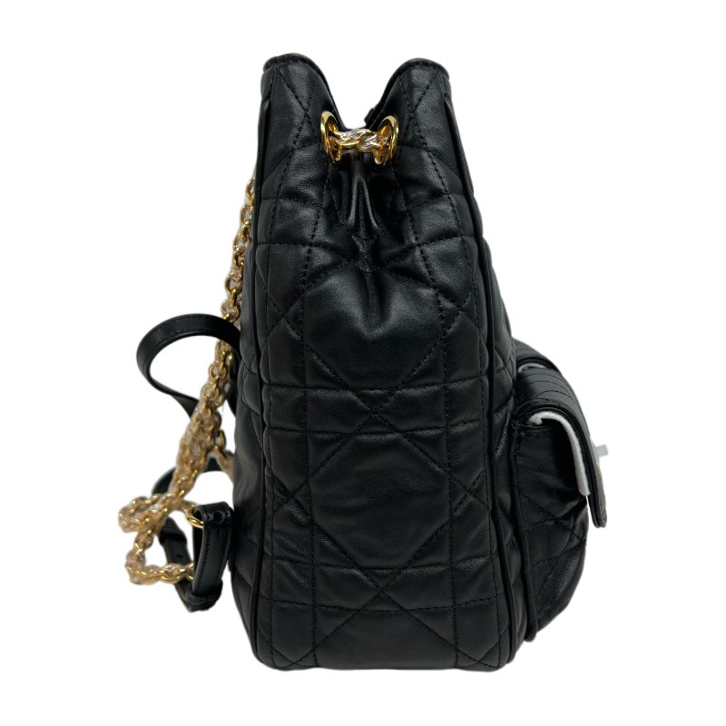 ［N387］Dior 迪奧 Montaigne Matelassé 中號 黑色 通用款 雙肩包 后背包 羊皮 金扣-3