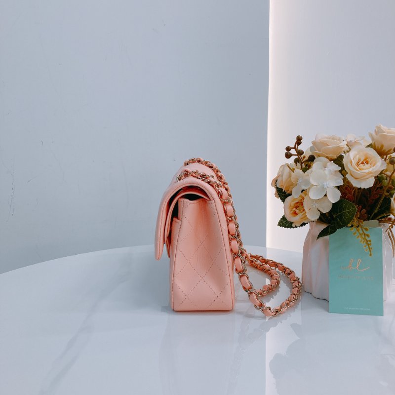 MS0490 Chanel 香奈先 經典 翻蓋 羊皮 蜜桃色 淺肉色 金扣 Classic Flap Small 23cm Lambskin Peach x GHW-3
