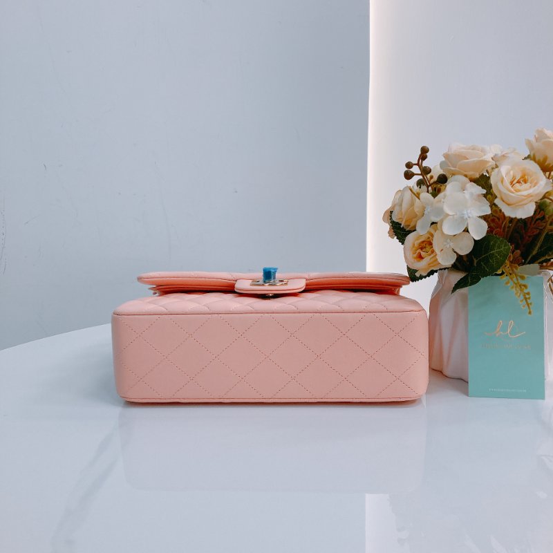 MS0490 Chanel 香奈先 經典 翻蓋 羊皮 蜜桃色 淺肉色 金扣 Classic Flap Small 23cm Lambskin Peach x GHW-4