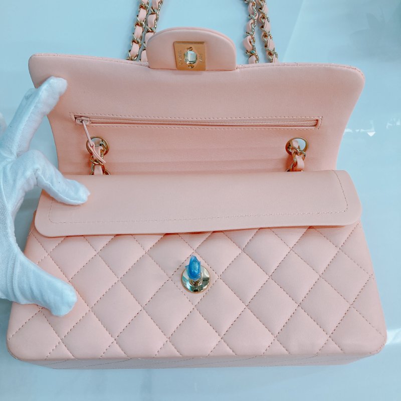 MS0490 Chanel 香奈先 經典 翻蓋 羊皮 蜜桃色 淺肉色 金扣 Classic Flap Small 23cm Lambskin Peach x GHW-12