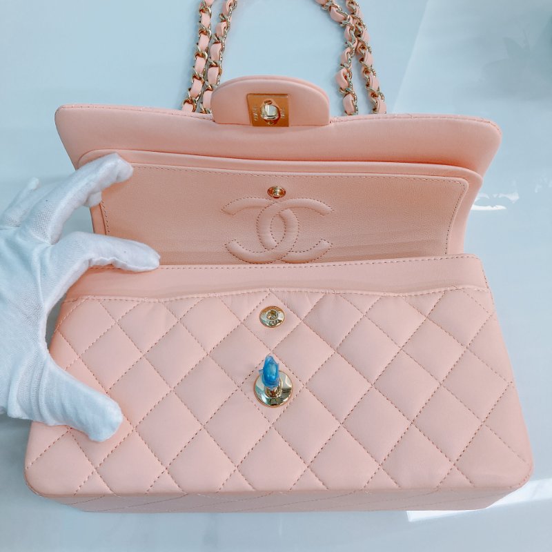 MS0490 Chanel 香奈先 經典 翻蓋 羊皮 蜜桃色 淺肉色 金扣 Classic Flap Small 23cm Lambskin Peach x GHW-13