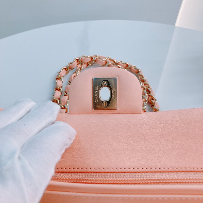 MS0490 Chanel 香奈先 經典 翻蓋 羊皮 蜜桃色 淺肉色 金扣 Classic Flap Small 23cm Lambskin Peach x GHW-14