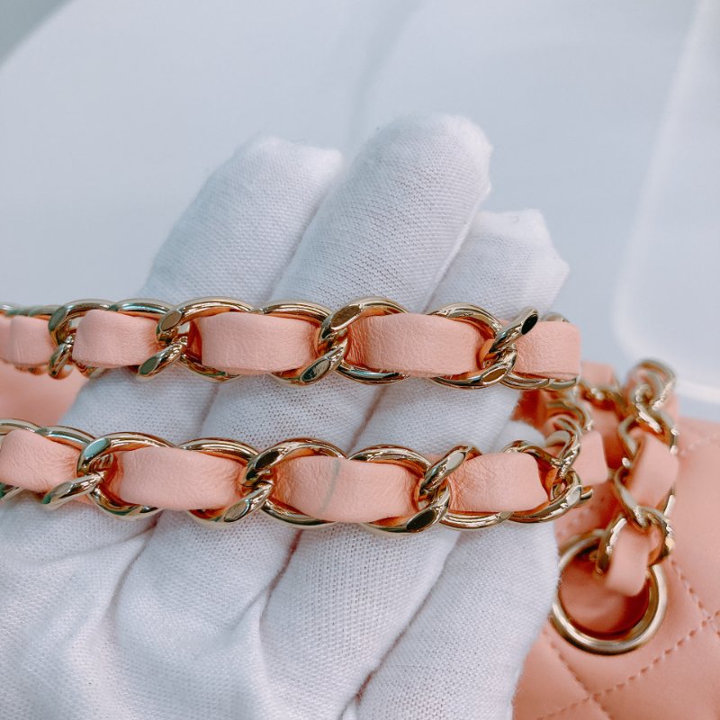 MS0490 Chanel 香奈先 經典 翻蓋 羊皮 蜜桃色 淺肉色 金扣 Classic Flap Small 23cm Lambskin Peach x GHW-19
