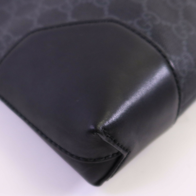 GUCCI 塗層帆布GG Supreme銀扣肩背袋-5