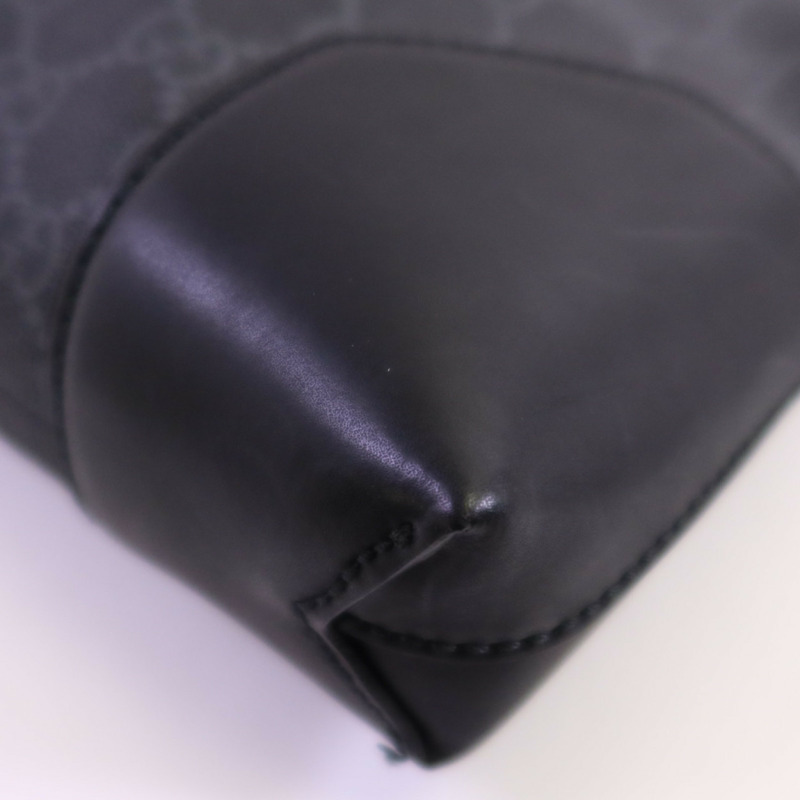 GUCCI 塗層帆布GG Supreme銀扣肩背袋-6