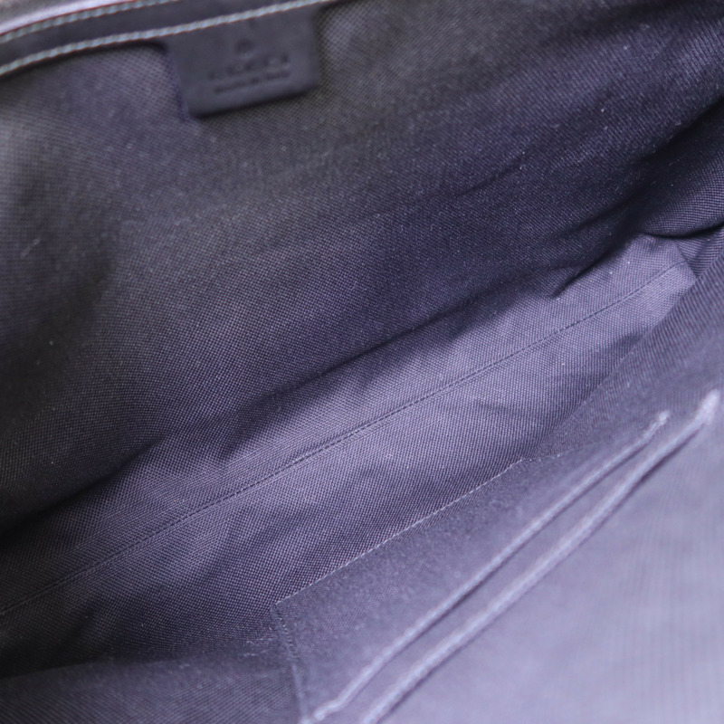 GUCCI 塗層帆布GG Supreme銀扣肩背袋-10