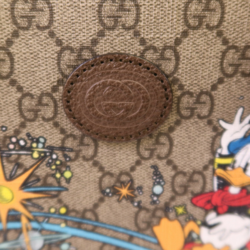 GUCCI 塗層帆布Disney GG Supreme金扣手挽肩背兩用袋-10