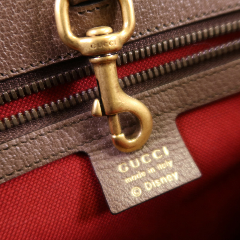 GUCCI 塗層帆布Disney GG Supreme金扣手挽肩背兩用袋-13