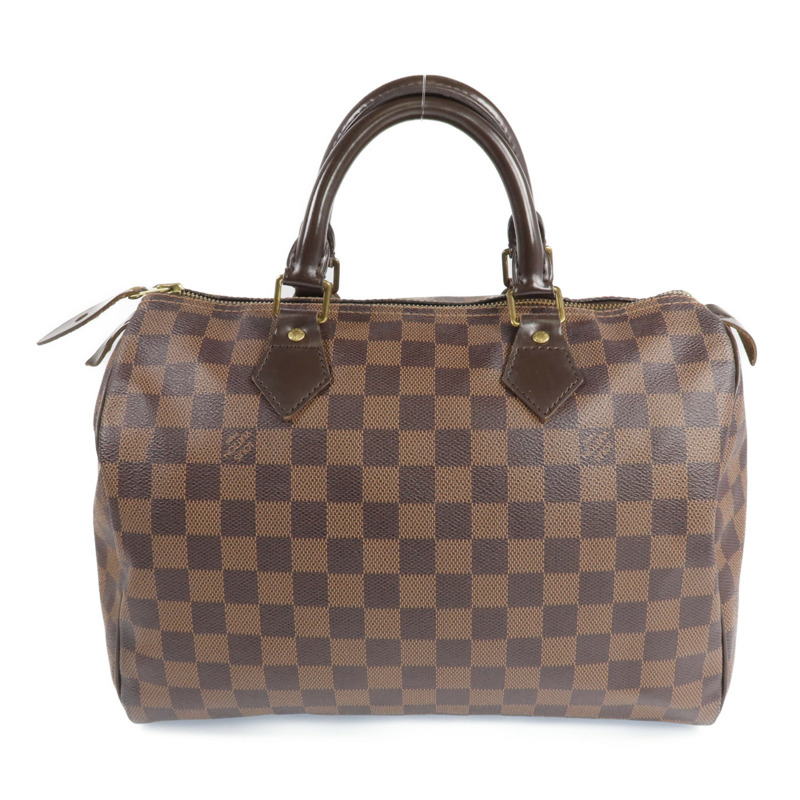 LOUIS VUITTON Damier Speedy 30金扣手挽袋-2