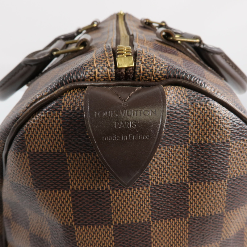 LOUIS VUITTON Damier Speedy 30金扣手挽袋-5