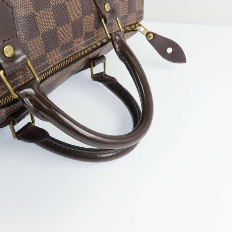 LOUIS VUITTON Damier Speedy 30金扣手挽袋-7