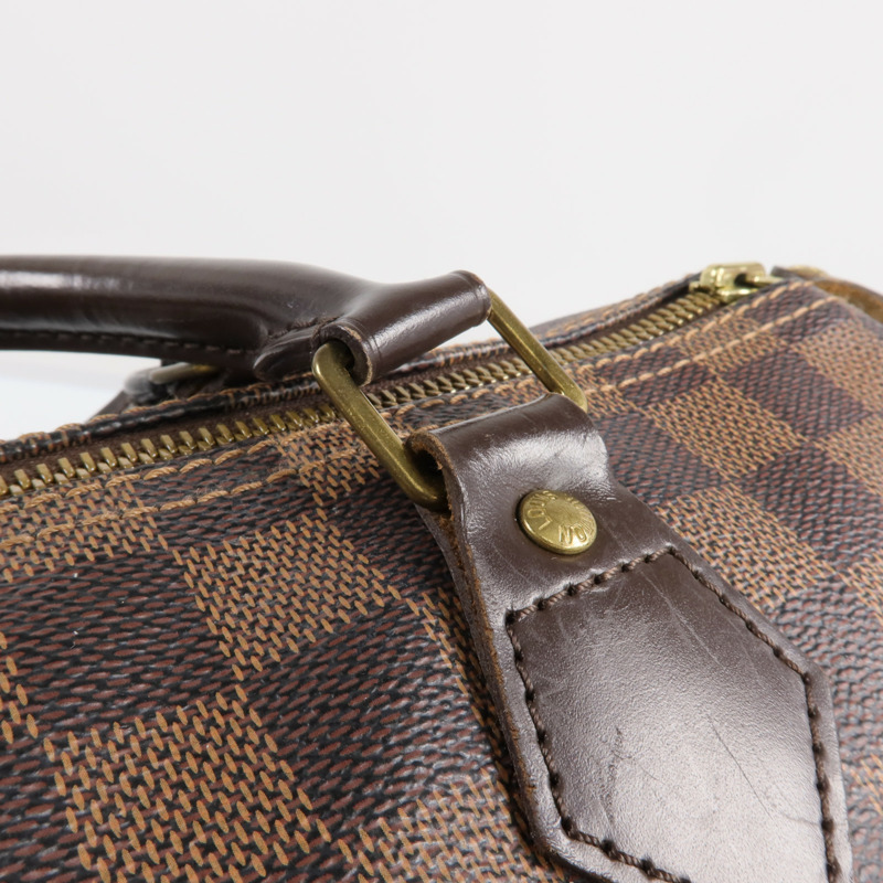 LOUIS VUITTON Damier Speedy 30金扣手挽袋-10