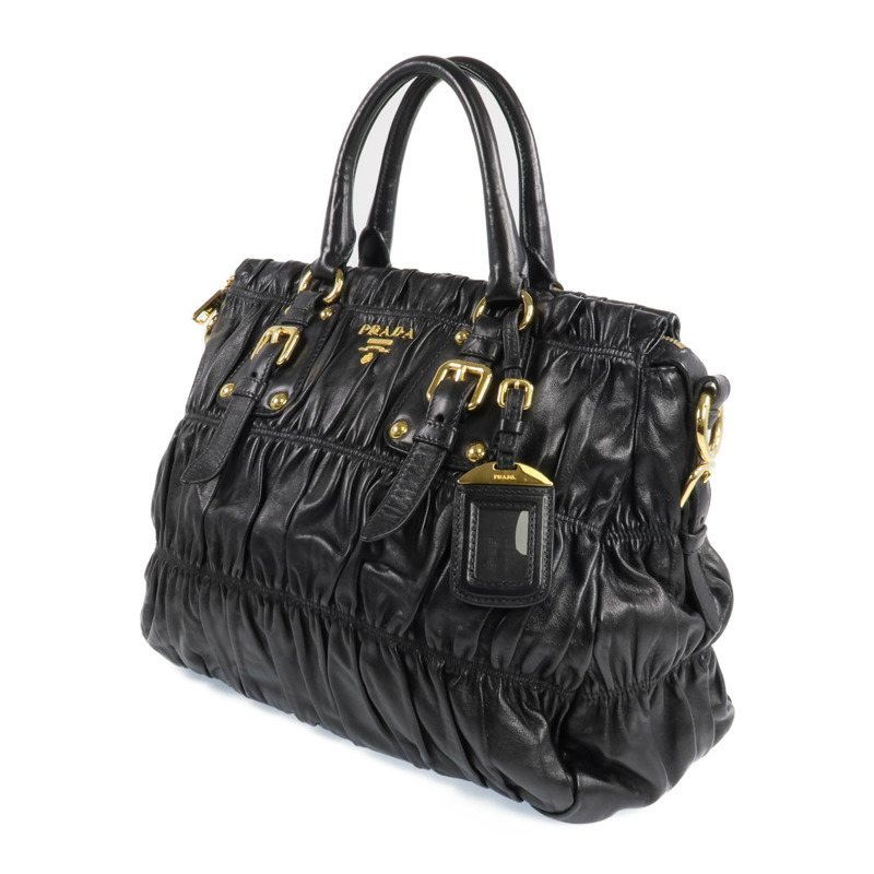 PRADA 羊皮皮革2 Way Shoulder金扣手挽肩背兩用袋-1