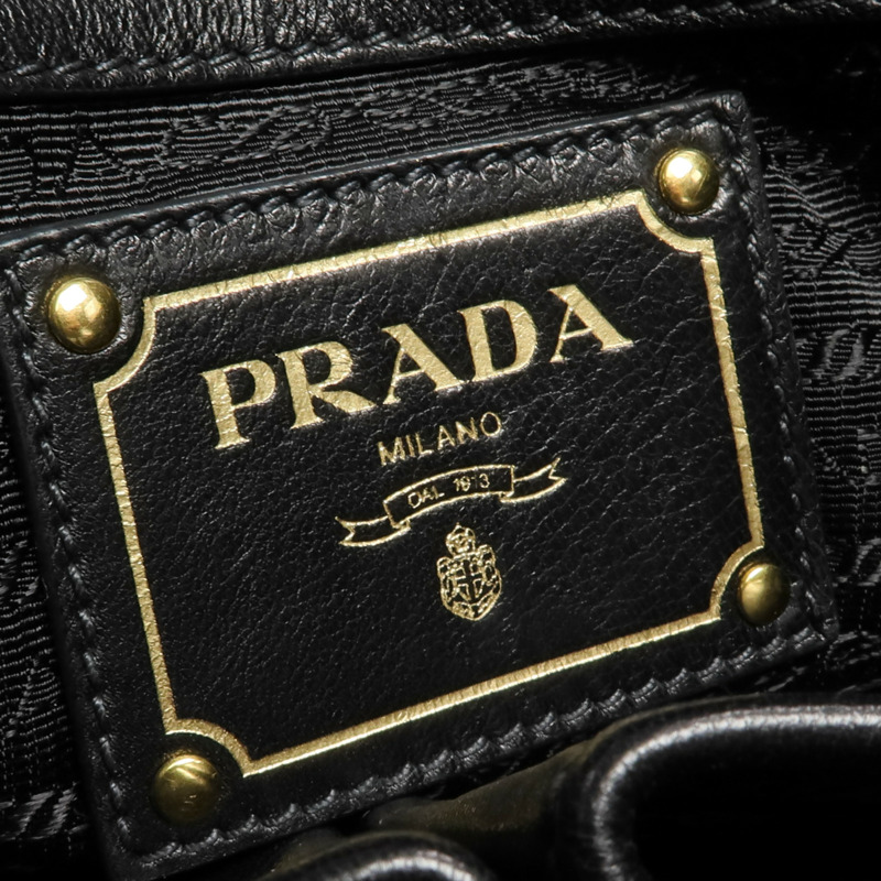 PRADA 羊皮皮革2 Way Shoulder金扣手挽肩背兩用袋-5