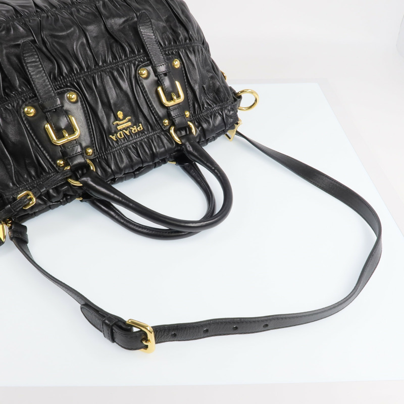 PRADA 羊皮皮革2 Way Shoulder金扣手挽肩背兩用袋-8