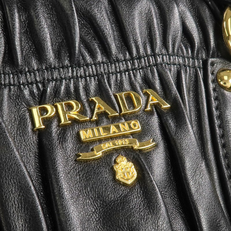 PRADA 羊皮皮革2 Way Shoulder金扣手挽肩背兩用袋-9